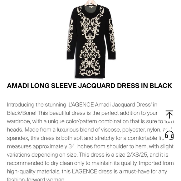 L’agence Amadi Jacquard dress black - Picture 3 of 4